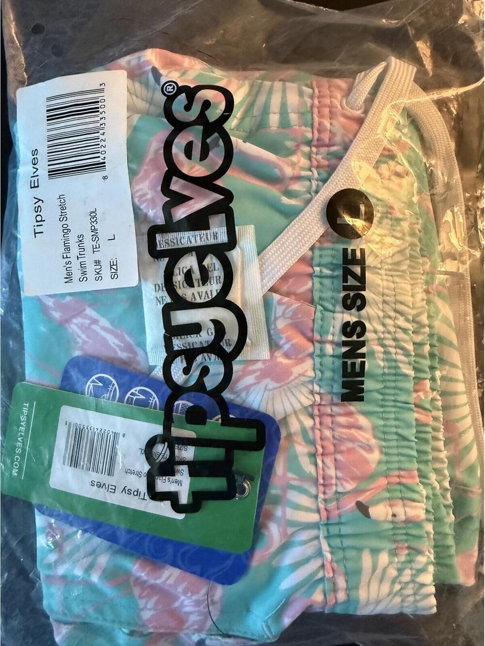 NWT Tipsy Elves Men's Flamingo Swim Trunks Size Large - Picture 4 of 6